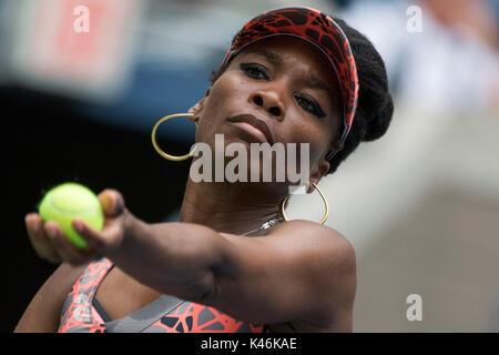 Venus Williams (USA) konkurrieren auf dem 2017 US Open Tennis Championships Stockfoto