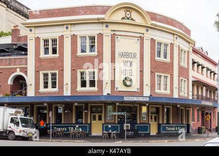 Die Harbour View Hotel, untere Fort Street, The Rocks, Sydney, New South Wales, New South Wales, Australien Stockfoto