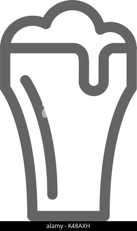 Einfach Bier Glas Symbol Leitung. Symbol und Zeichen Vector Illustration Design. Editierbare Schlaganfall. Auf weissem Hintergrund Stock Vektor