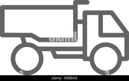 Einfache Heavy Truck Line Symbol. Symbol und Zeichen Vector Illustration Design. Editierbare Schlaganfall. Auf weissem Hintergrund Stock Vektor