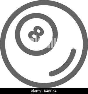 Einfache billiard Kugel Symbol Leitung. Symbol und Zeichen Vector Illustration Design. Editierbare Schlaganfall. Auf weissem Hintergrund Stock Vektor