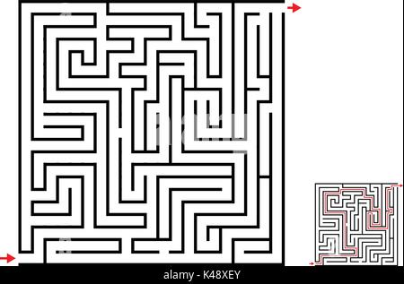 Irrgarten und Labyrinth Spiel, vektor design auf weissem, Vektor Stock Vektor