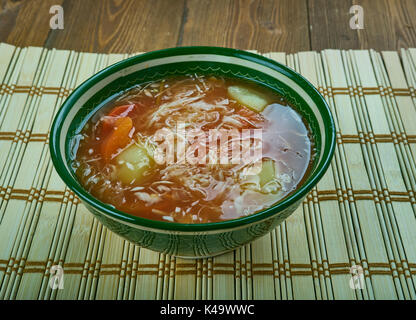 Krchik-armenischen Winter Suppe mit Sauerkraut Stockfoto