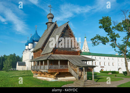 St. Nikolaus Kirche aus Holz in Wladimir Susdal Kreml. Suzdal, Goldenen Ring von Russland. Stockfoto