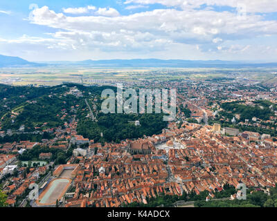 Antenne Drone Ansicht von Brasov Stadt in Rumänien Stockfoto