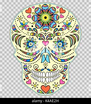 Hand bunte Schädel gezeichnet Stock Vektor