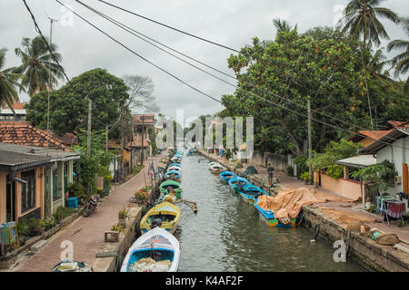 Die niederländische Kolonialzeit Hamilton Canal in Hikkaduwa, Sri Lanka. Stockfoto