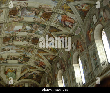 Michelangelo (1475-1564). Sixtinische Kapelle. Decke, 1508-1512. Detail. Vatikanischen Museen. Vatikanstadt. Stockfoto