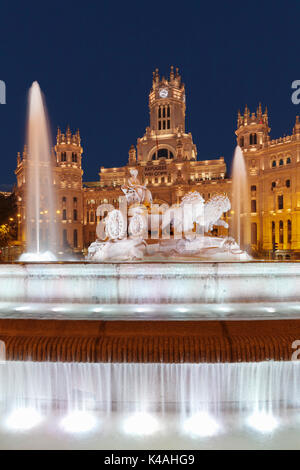 Palacio de Comunicaciones, Plaza De La Cibeles, Madrid, Spanien Stockfoto