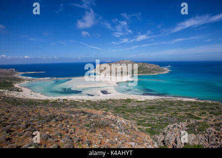 Lagune von Balos, Halbinsel Gramvousa, Kissamos, Kreta, Griechenland Stockfoto