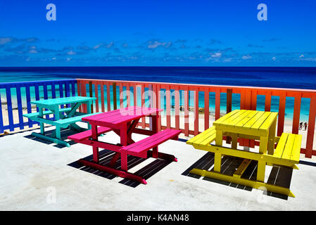 Nipper's Beach Bar and Grill, Guana Cay, Abacos Islands, Bahamas Stockfoto