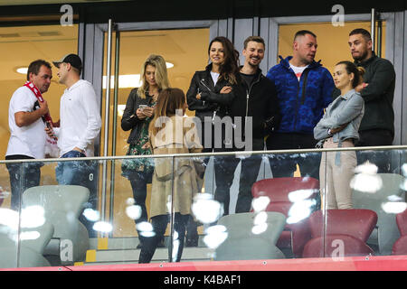 Großbritannien und Irland RECHTE NUR Anna Lewandowska während der FIFA WM 2018 Qualifikation Gruppe E Übereinstimmung zwischen Polen und Kasachstan auf nationaler Stadium am 4. September 2017 in Warschau, Polen. (Foto durch Olimpik/Pixathlon/phcimages.com) Stockfoto