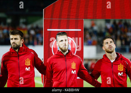 Vaduz, Liechtenstein. 5. Sep 2017. David de Gea (1) Der spanische Spieler. Im Qualifikationsspiel für die WM 2018, Runde 8, zwischen Liechtenstein vs Spanien im Rheinpark Stadion in Vaduz, Liechtenstein, 5. September 2017. Credit: Gtres Información más Comuniación auf Linie, S.L./Alamy leben Nachrichten Stockfoto