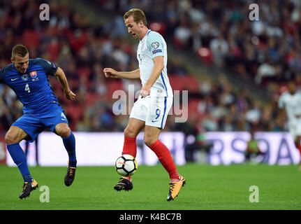 HARRY KANE VON ENGLAND IST CHALL ENGLAND V SLOWAKEI Wembley Stadium, LONDON, ENGLAND, 04. September 2017 Stockfoto