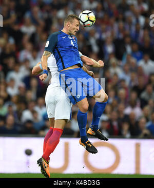JAN DURICA DER SLOWAKEI CHAL ENGLAND V SLOWAKEI Wembley Stadium, LONDON, ENGLAND, 04. September 2017 Stockfoto