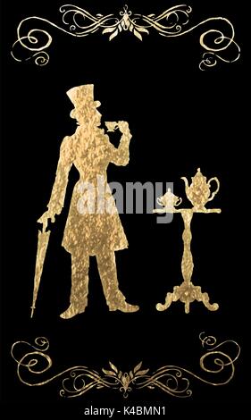 XIX Jahrhundert. Gold Folie Stock Vektor