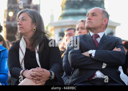 Vice, Bürgermeister von Wien Maria Vassilakou und Innenminister Wolfgang Sobotka Stockfoto