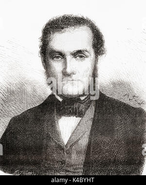 Eberhard Robert Wilhelm Bunsen, 1811 - 1899. Der deutsche Chemiker. Von Les merveilles de la Science, veröffentlicht 1870. Stockfoto