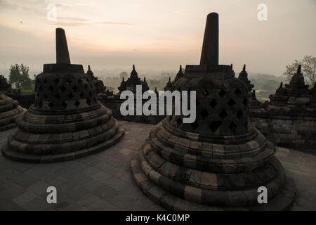 Borobudor Tempel in Java, Indonesien. Stockfoto