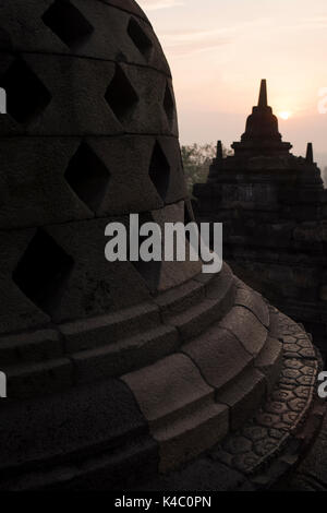 Borobudor Tempel in Java, Indonesien. Stockfoto