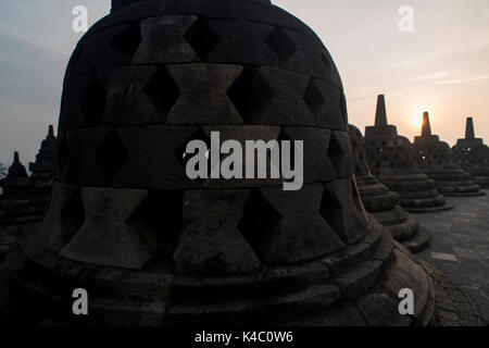 Borobudor Tempel in Java, Indonesien. Stockfoto