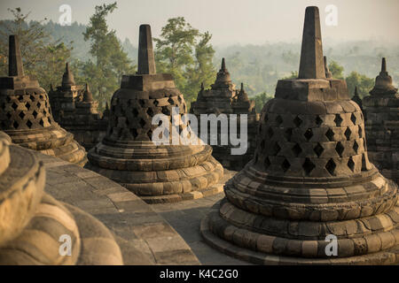 Borobudor Tempel in Java, Indonesien. Stockfoto