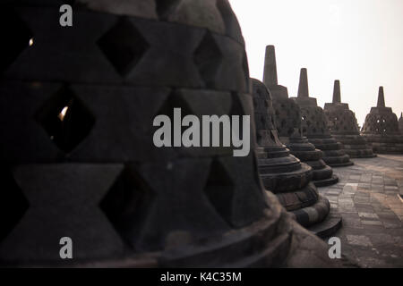 Borobudor Tempel in Java, Indonesien. Stockfoto