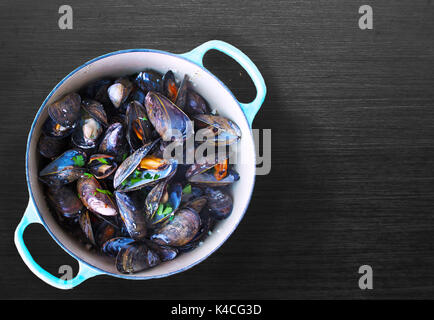 Gedämpfte Muscheln Stockfoto