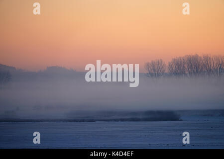 Sonnenaufgang in Ampermoss, River Valley Fen in der Nähe Ammersee in Oberbayern Stockfoto