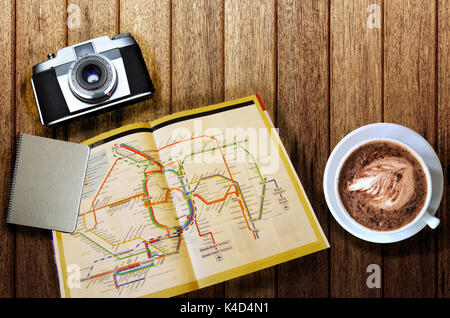 Reiseplanung Konzept auf der Karte Stockfoto