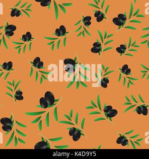 Schwarze Oliven nahtlose Muster Stock Vektor