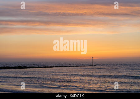 Sonnenuntergang in Soulac sur mer Stockfoto