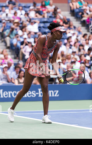 Venus Williams (USA) konkurrieren auf dem 2017 US Open Tennis Championships Stockfoto