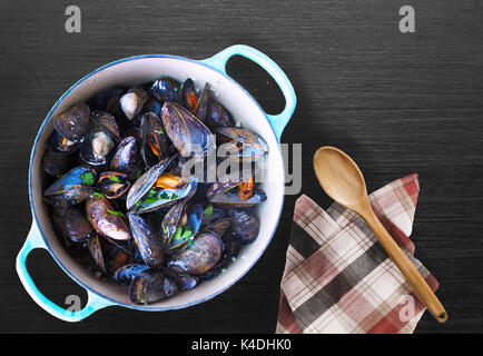 Gedämpfte Muscheln Stockfoto