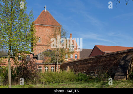 Groeper Tor und Stadtmauer, Wittstock/Dosse, Brandenburg, Deutschland Stockfoto