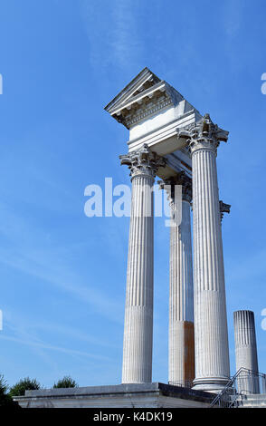 Der Hafen Tempel unter den Römischen archäologischen Funde in Xanten, Deutschland, nachdem die römische Stadt Colonia Ulpa Traiana. Stockfoto