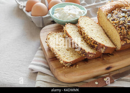 Gesunde Mandel Brot, Keto Essen, ketogenic Diät, Paleo, low Carb high Fett, glutenfrei Stockfoto