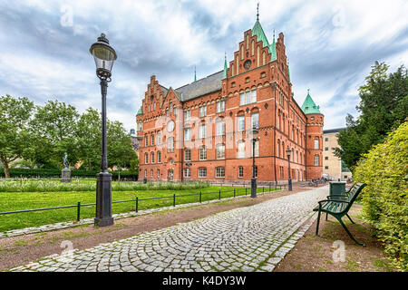 Gebäude der Stadtbibliothek in Malmö, Schweden aus rotem Backstein in der Architektur der Renaissance Stil Stockfoto