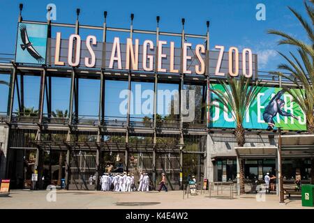 Eingang zu den Los Angeles Zoo und Botanischen Garten September 1, 2017 in Los Angeles, Kalifornien. Stockfoto