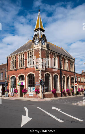 WAREHAM, Großbritannien - 16.August 2017: Das Äußere von Wareham Rathaus in der Stadt Wareham, Dorset, Großbritannien, am 16. August 2017. Stockfoto