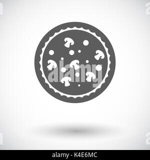 Pizza. Einzelne flache Symbol auf weißem Hintergrund. Vektor-Illustration. Stockfoto