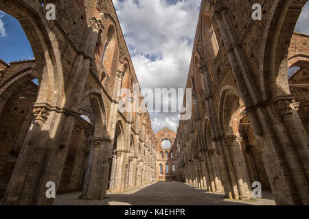 Ruinen der Abtei von San Galgano, Chiusdino Toskana Italien Europa EU Stockfoto