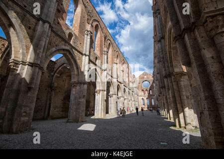 Ruinen der Abtei von San Galgano, Chiusdino Toskana Italien Europa EU Stockfoto