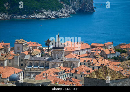 Die Altstadt von Dubrovnik und Dachziegel, Kroatien Stockfoto