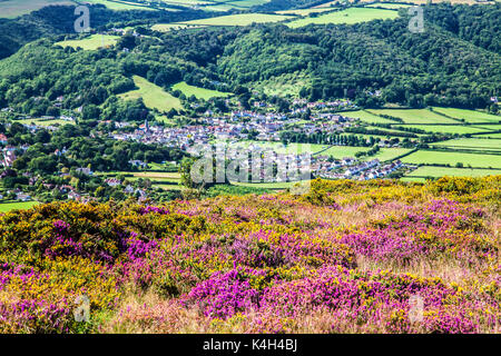 Der Blick über die Bucht von porlock im Exmoor National Park, Somerset. Stockfoto