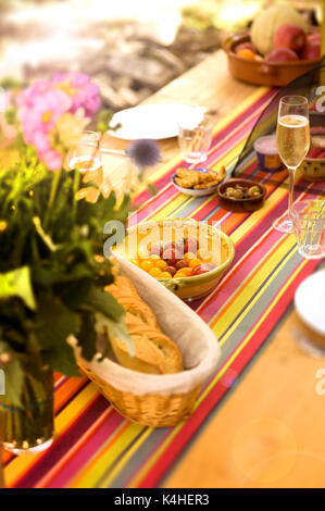 Al Fresco Dining/Esstisch Stockfoto