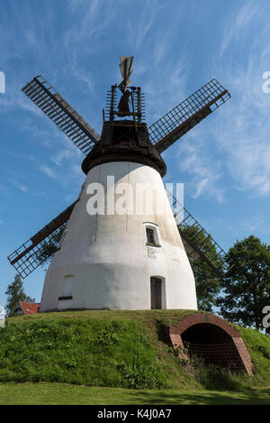 Niederländische Windmühle, Westfälische Mühlenstraße, Heimsen, Petershagen, Minden-Lübbecke, Nordrhein-Westfalen, Deutschland Stockfoto