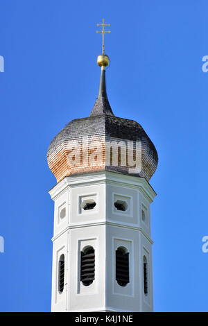 Kirchturm Wallfahrtskirche St. Coloman, Schwangau, Ostallgäu, Bayern, Deutschland Stockfoto