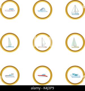 Boot Symbole, Cartoon Stil Stock Vektor