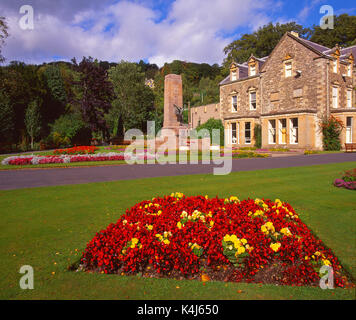 Schöne Gärten und das Museum bei Milton Lodge Park in der Nähe von Hawick, Scottish Borders Stockfoto